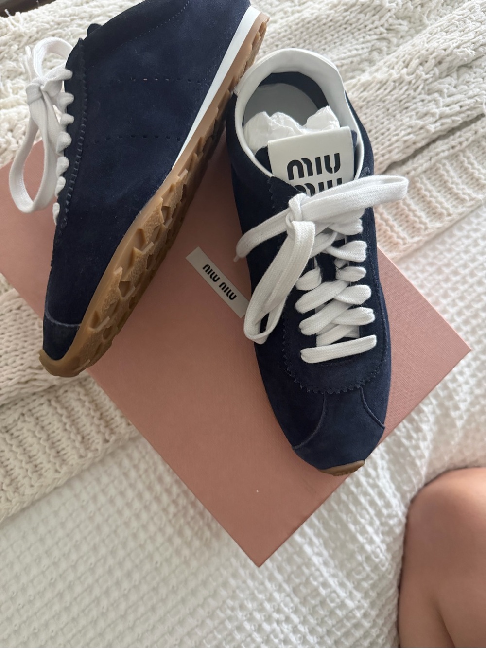 Miu Miu Plumes sneakers.
